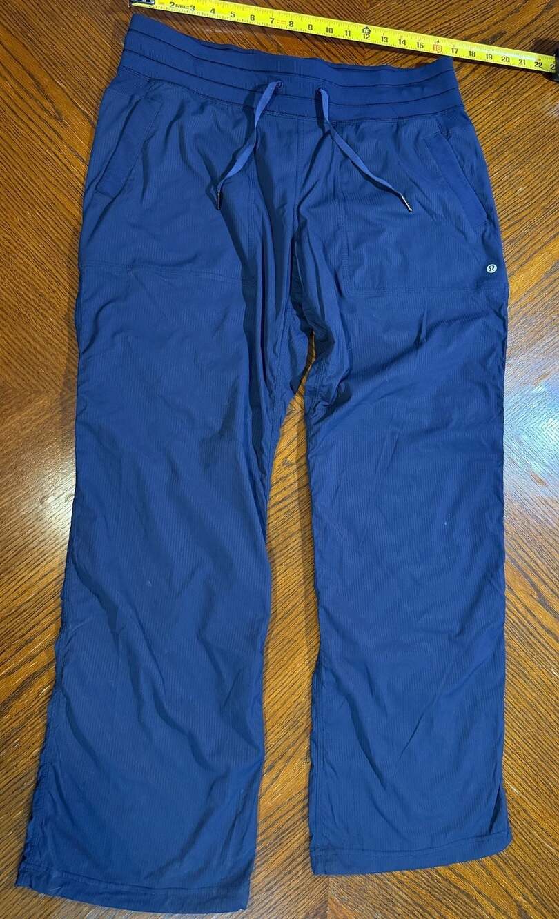 Lululemon Dance Studio Mid Rise Full Length Pants Navy Blue Size 12 Reg